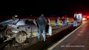 Após fugir de abordagem, duas pessoas morrem em acidente entre Palotina e Maripá