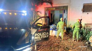 PCPR e PMPR apreendem quase 900 quilos de maconha e arsenal em depósito rural no Oeste do PR