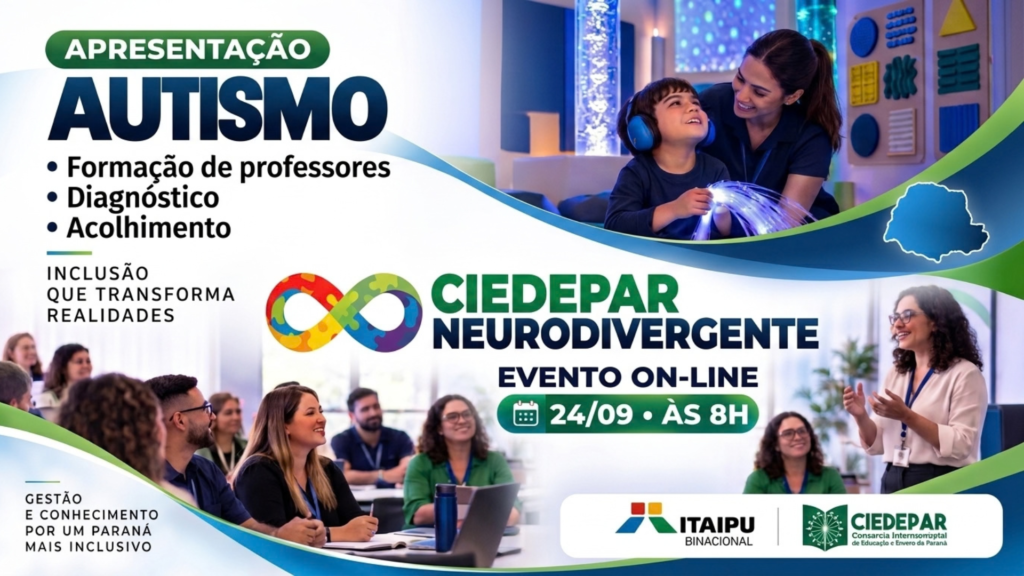Participe do lançamento do projeto “Autismo: Sala Sensorial para os 399 municípios” pelo Apoia+Paraná!, dia 24, às 8h